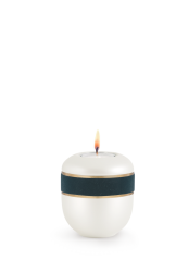 Keramická miniurna D'artiste, antracit, bílá, ozdobný pruh, svíčka