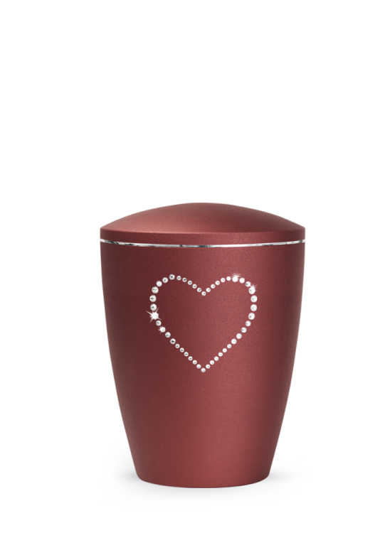 Zvieracia urna Elegance Heart, rubínová, 0,5l, srdce