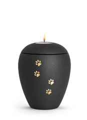 Zvířecí urna Verona Paws se svíčkou - Černá 1,5l