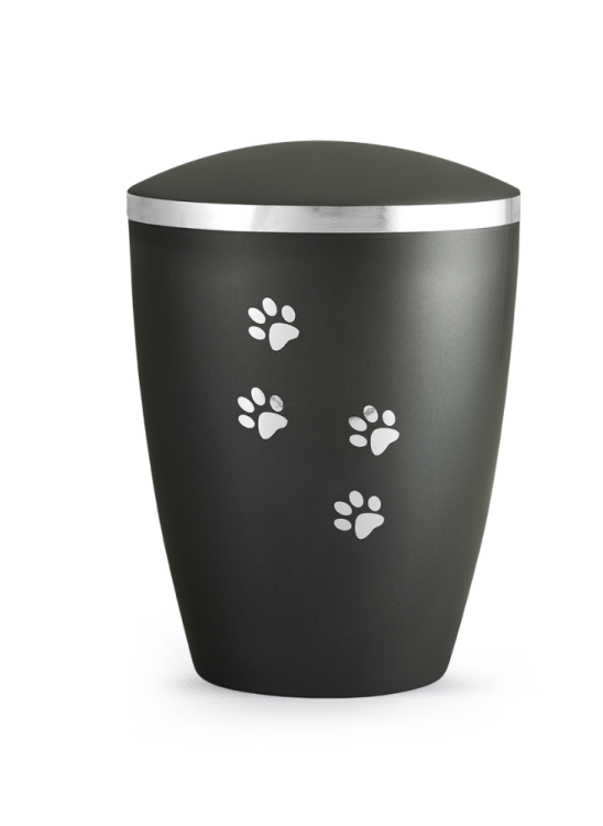 Zvířecí urna Elegance Paws, černá 2,8l