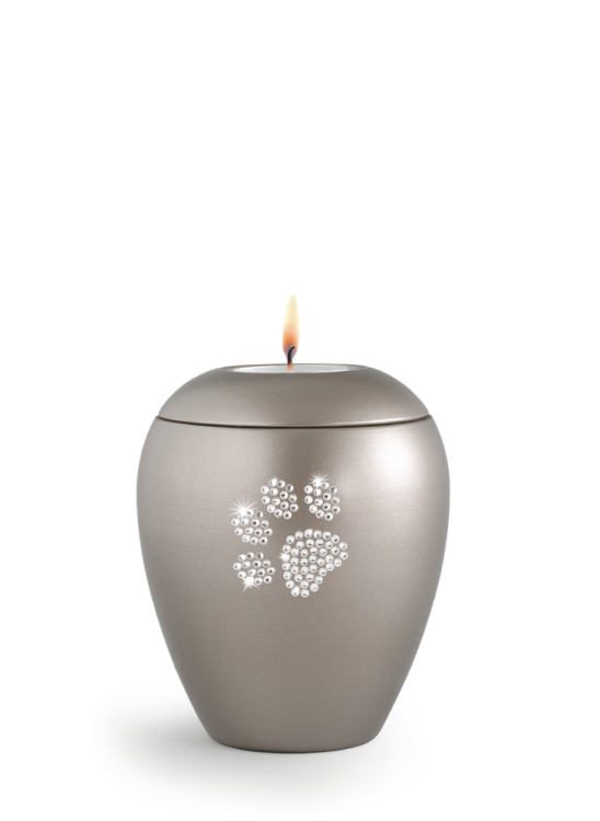 Zvířecí urna Crystal Paw se svíčkou - Fumé 0,5l