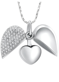 Prívesok na popol Crystal Heart - Silver