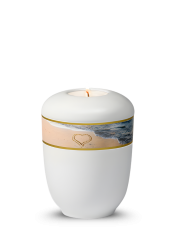 Keramická miniurna Royal White - Srdce na pláži