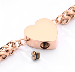 Náramek s přívěskem Heart - Rose Gold