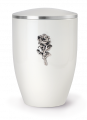 Kovová urna Melina Bílá - Růže