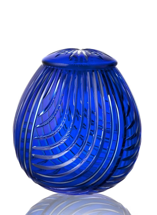 Křišťálová urna Linum - Modrá 23 cm