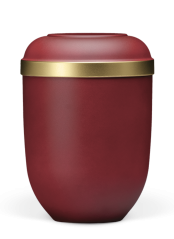 Ekologická urna Velvet, červená, ozdobný pásek