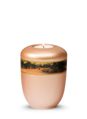 Keramická miniurna Amaris - Oranžová/Lesní krajina