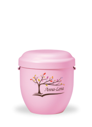 Detská urna Leaf - Ružová/Strom s menom
