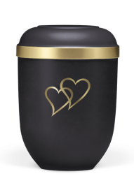 Ökologische Urne Velvet Heart, schwarz, Herz