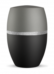 Ekologická urna Glamour Silver, černá, šedá, ozdobný pásek