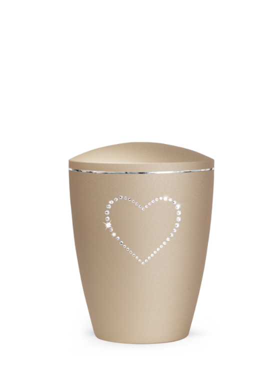 Zvířecí urna Elegance Heart, šampaňské, 0,5l, srdce