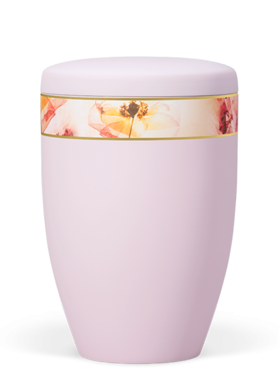 Ökologische Urne Floral, hellrosa