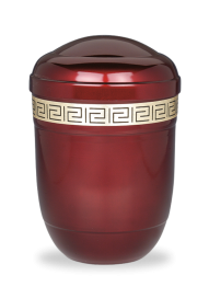 Kovová urna Soluna - Červená/Meandr