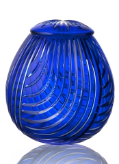 Křišťálová urna Linum - Modrá 29 cm