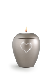 Zvířecí urna Crystal Heart se svíčkou - Fumé 0,5l
