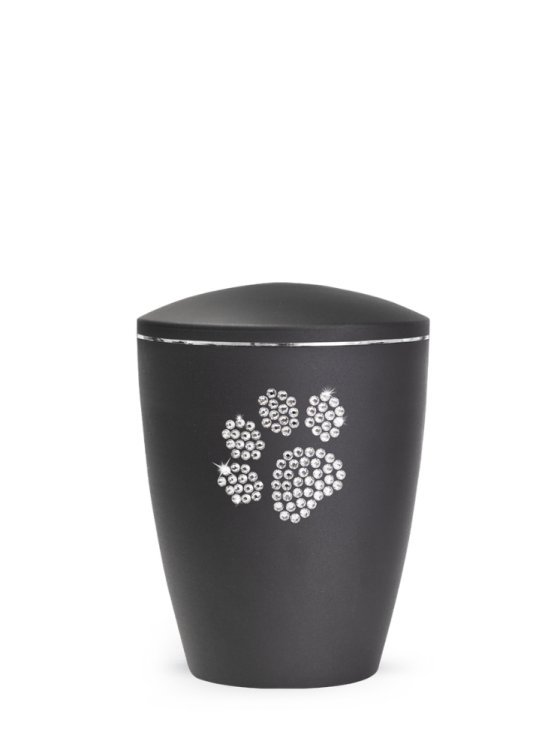 Zvířecí urna Elegance Paw, černá 0,5l