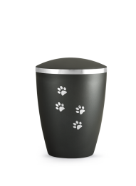 Zvířecí urna Elegance Paws, černá 0,5l