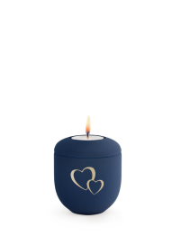 Keramická miniurna Srdce, námořnická, zlaté srdce, svíčka