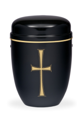 Kovová urna Faith Černá, kříž