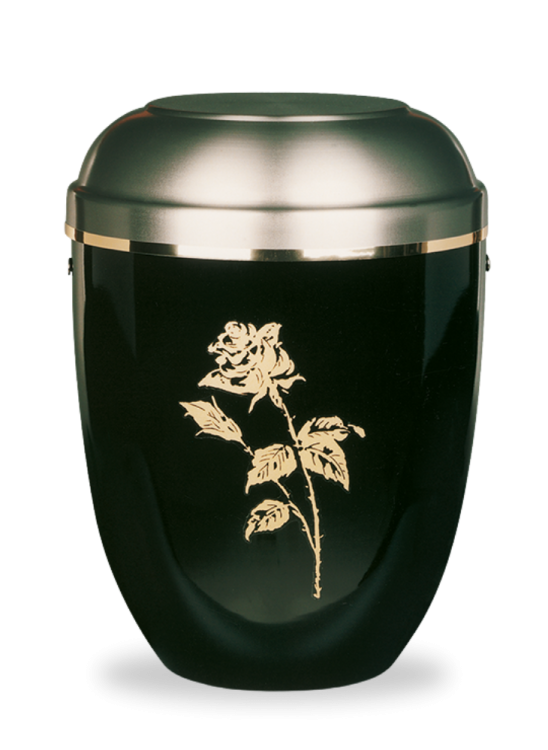 Kovová urna Arcania - Černošedá/Růže