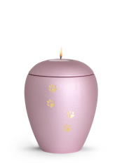 Zvířecí urna Verona Paws se svíčkou - Rose 1,5l