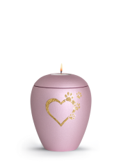 Zvířecí urna Verona Heart se svíčkou - Rose 0,5l