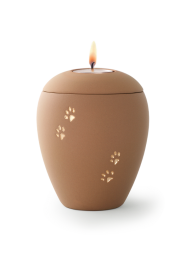 Zvířecí urna Siena Paws se svíčkou - Sand 1,5l
