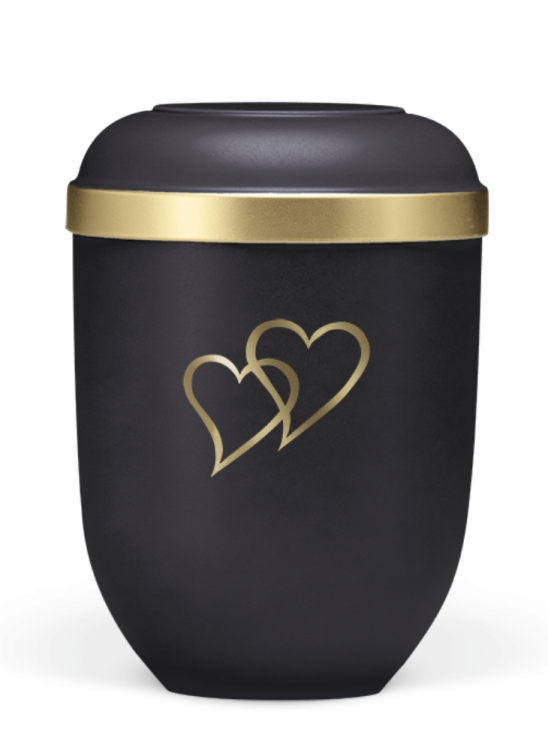 Ekologická urna Velvet Heart, čierna, srdce