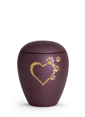 Zvířecí urna Verona Heart - Berry 1,5l