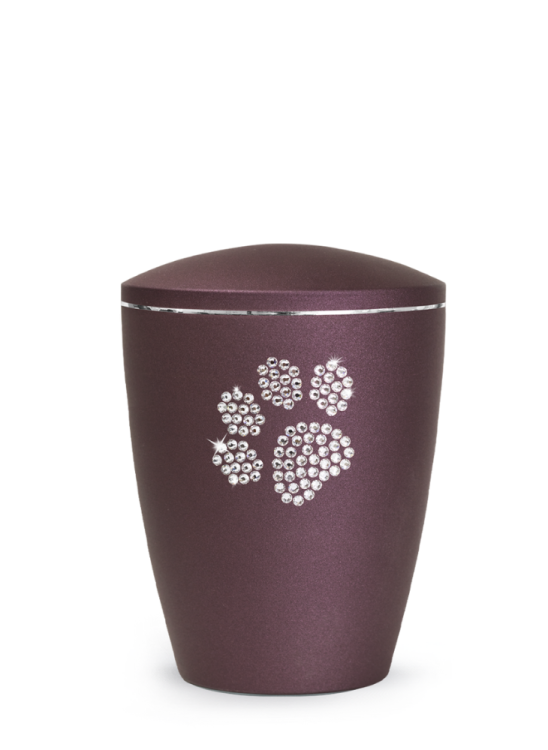 Zvířecí urna Elegance Paw, berry 1,5l