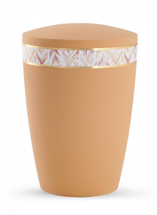 Ekologická urna Pastell II, oranžová, ozdobný pásek