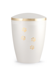 Zvířecí urna Elegance Paws, bílá 2,8l
