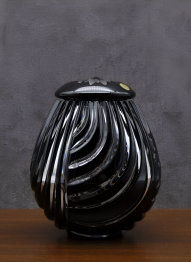Křišťálová urna Linum - Čierna 29 cm