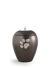 Zvířecí urna Crystal Paw se svíčkou - Hnědá 0,5l