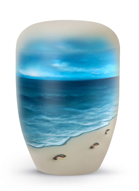Ekologická urna Airbrush, motív, stopy v piesku, airbrush