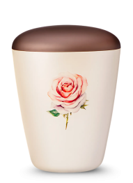 Ökologische Urne Exclusive – Cremefarben/Rosa