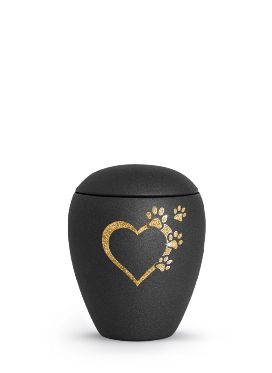 Zvířecí urna Verona Heart - Černá 0,5l
