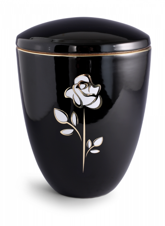 Keramická urna Tosca - Růže/Černá