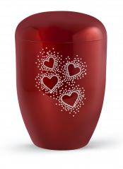 Ekologická urna Karat Hearts, červená, srdce