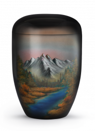 Ekologická urna Airbrush, motiv, hory, airbrush