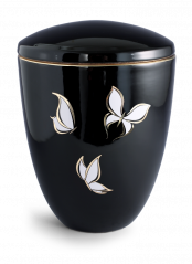 Keramická urna Tosca - Motýli/Černá