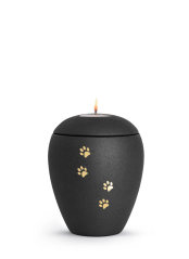 Zvířecí urna Verona Paws se svíčkou - Černá 0,5l