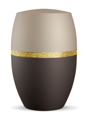 Ekologická urna Glamour Gold, siena, šampaň, ozdobný pásek