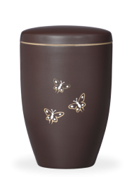 Kovová urna Ariela, motýli, hnedá