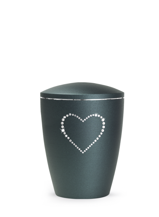 Zvířecí urna Elegance Heart, smaragdová, 0,5l, srdce