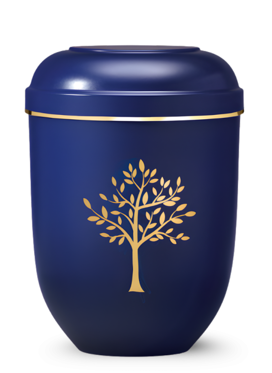 Ökologische Urne Classic – Blau/Baum