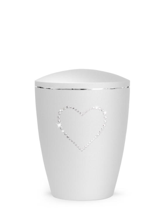 Zvířecí urna Elegance Heart, bílá 1,5l