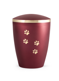 Zvířecí urna Elegance Paws, vínová 2,8l