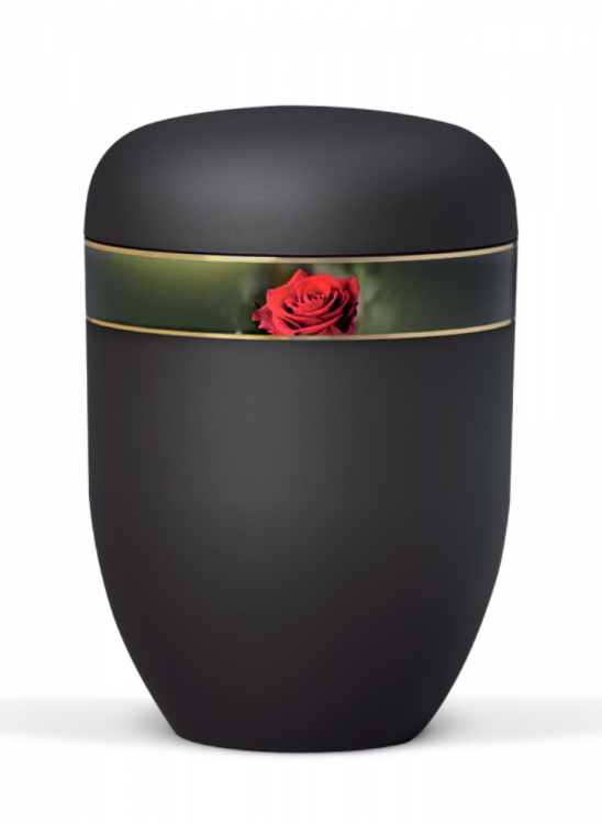 Kovová urna Royal Black - Růže